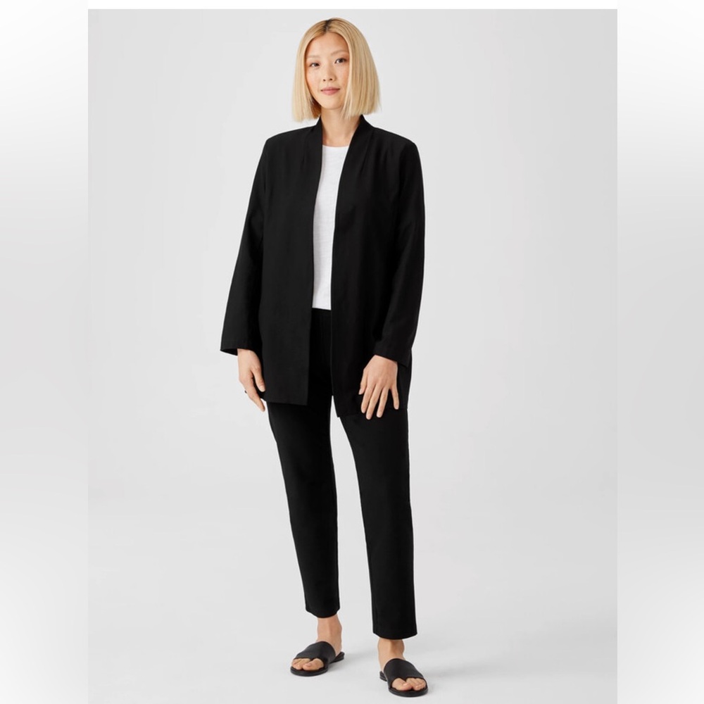 New With Tags Eileen Fisher Petite Washable Stretch Crepe Jacket Sz PM